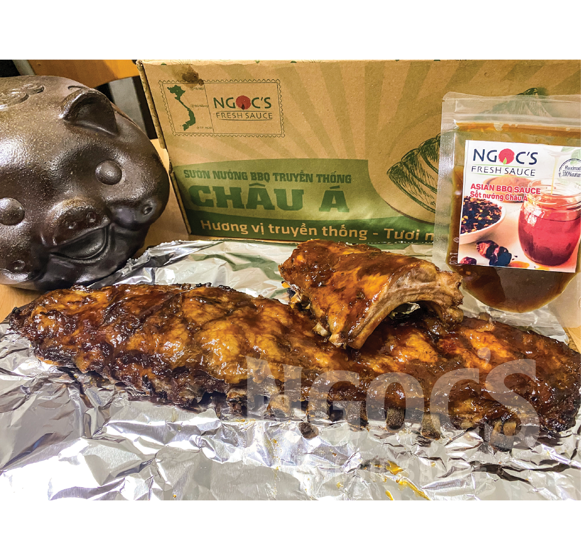 Sườn nướng xốt BBQ Châu Á 1kg